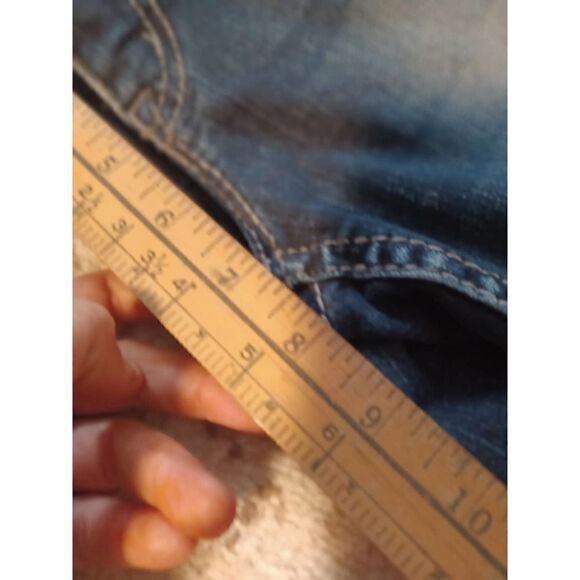 Silver Jeans Aiko Kick Flare Embroidered Denim Dark Wash Crop Jeans 25 - Picture 8 of 8